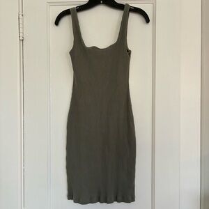 Madewell Olive Ribbed Mini Dress
